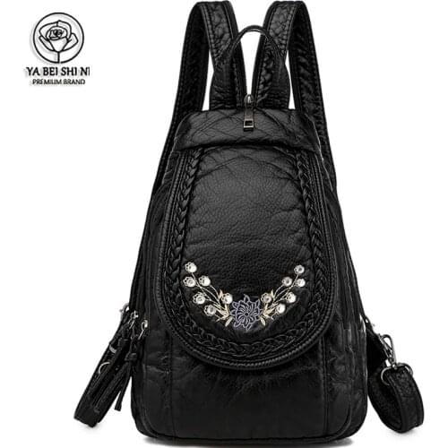 High Quality Leather Bagpack Women Backpack Fashion School Bags For Teenage Girls Casual Small Shoulder Bags Mochila Feminina