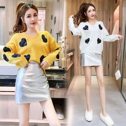 Women 2021 Spring Autumn 2 Piece Suit Female Knitting Long Sleeve O Neck Tops and Mini Skirt Set for Ladies Clothing Sets C336