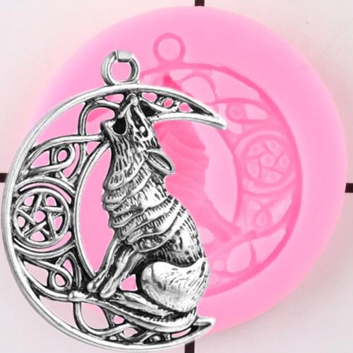 Animals Wolf Keychain Silicone Mold Key Chain Pendant Polymer Clay Moulds DIY Jewelry Making Epoxy Resin Molds