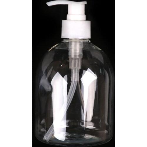 1PC Cleanser Bottles Clear Make Up Shampoo Lotion Containers Plastic Bathroom Hotel Liquid Soap Dispenser Hand Pump 500ml