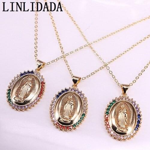 10Pcs cz charm pendant,Clear/ multicolor cubic zirconia micro pave charm Religion pendant Necklaces Gold Color Jewelry