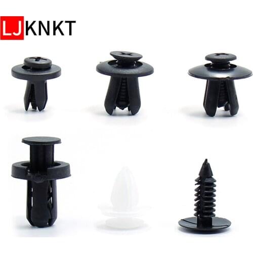 100pcs Mixed Fastener nylon Push Retainer Pin Rivet Bumper Kit Engine Cover Auto Clip