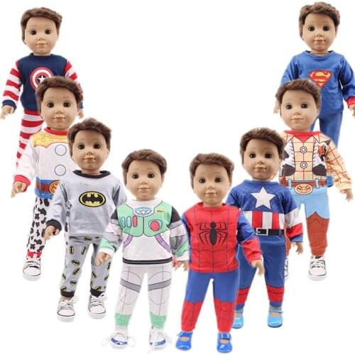 2 Superhero Suits For 18 Inch American&43Cm Baby New Born Doll Our Generation , For Baby Birthday Festival Gift