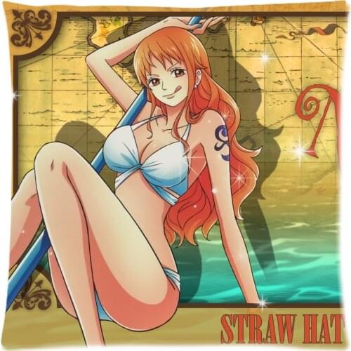 2018 Personalized Pillowcase One Piece Role Nami Print Pillow Cases Polyester Sofa Car Cushion Cover Home Decor 45x45cm