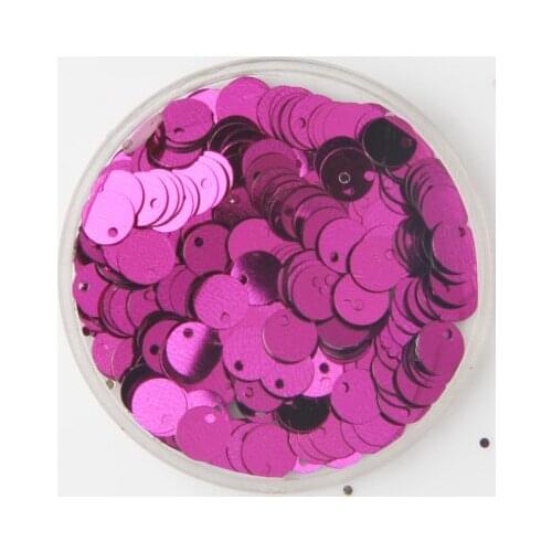 50g (4000pcs) 6mm Rose Red Flat Round Sequins For Craft PVC DIY Garment Sewing Wedding Accessories With 1 Side Hole Confetti