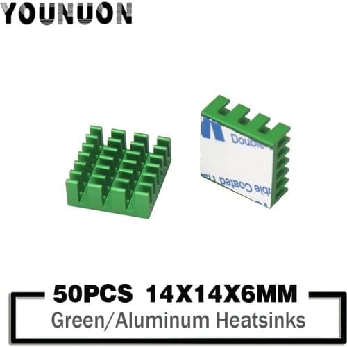 50Pcs 14x14x6mm Aluminum Heatsink Radiator Heat Sink Cooling For Electronic Chip IC 3D printer Raspberry PI