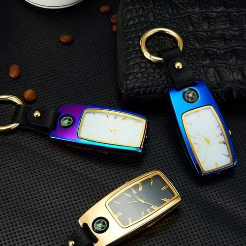 Watch Flashlight Gadget With Torch Compass & Keychain 4-in-1 Metal Outdoor Tool USB Rechargeable DEC889