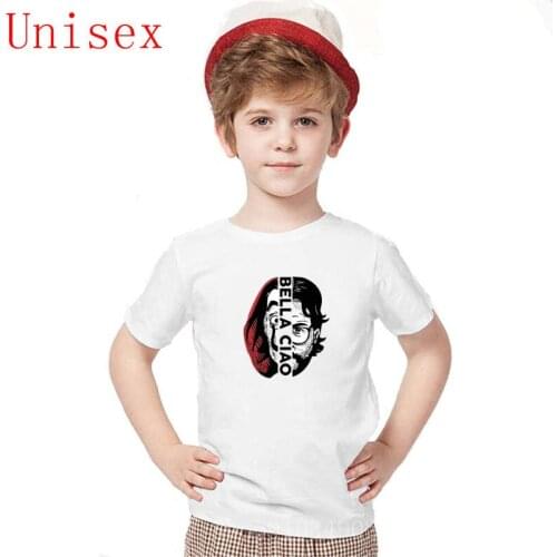 Bella Ciao La Casa de Papel black T-Shirt Cute Kawaii Children T shirt kids Casual T Shirt shirts for teenage girls boys clothes