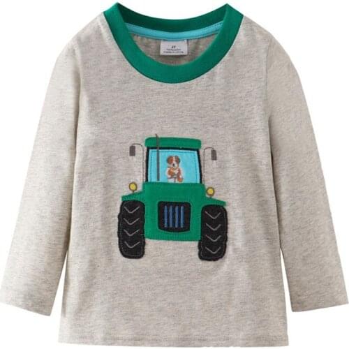 Jumping meters Baby Applique T shirts Cotton Long Sleeve Boys Girls Clothes Cute Penguin Kids T shirts Autumn Spring Clothing