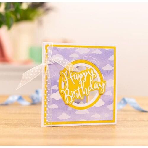 Happy Birthday Words Metal Cutting Dies for Scrapbooking DIY Paper Christmas Cards Craft Making Decor Stencil Dies