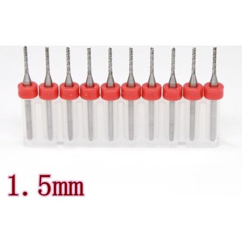 HANGXIN 10pcs / lot 1.5mm Carbide Corn Cutting Machine PCB End Mills, CNC Wood Bit Router Tools End Mills, Metal Engraving Power