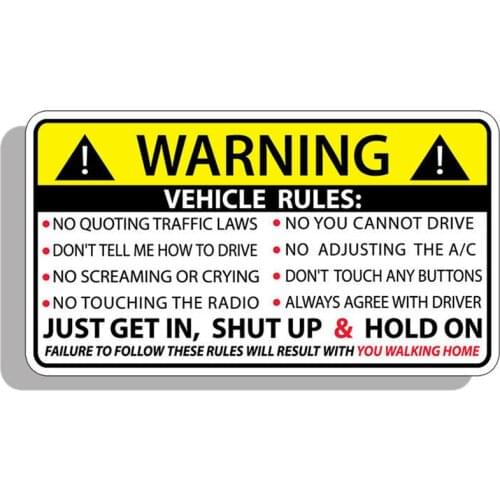 Personality Vehicle Safety Warning Rule Creative Sticker Decal Window Graphic Bumper JDM Car Standing
