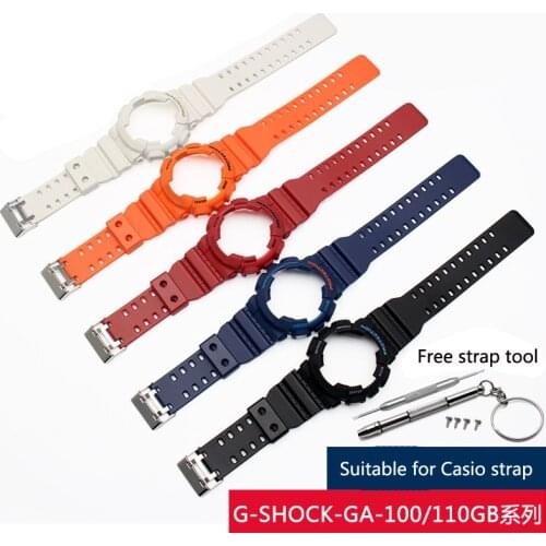 Camo Resin Strap Case Mens Pin Buckle Watch Accessories for G-SHOCK GA-110 GA-100 GD-120 5146 5081 Waterproof Rubber Strap