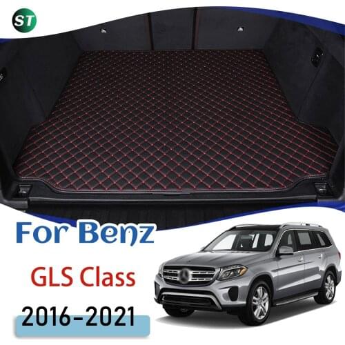 For Mercedes-Benz GLS-Class 2016-2021 Leather Car Trunk Mat Trunk Boot Mat Liner Pad Cargo pad Carpet Tail Car Accessories 2019