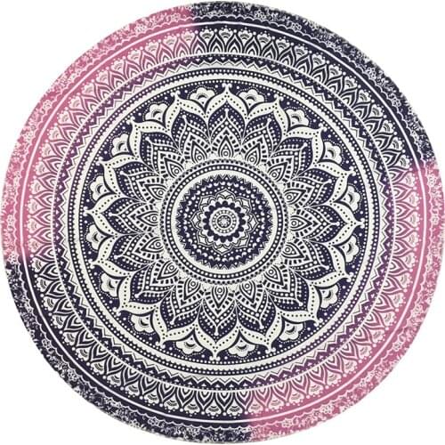 Round Beach Towel Summer Absorbent Mandala Large Microfiber Circle Blanket Fast Drying Towel