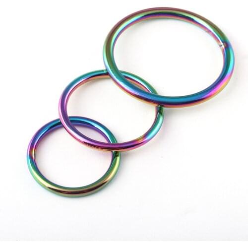 25mm/30mm/38mm Rainbow O Buckles Alloy O buckles Metal Belt buckles Round O Rings Belt Strap Buckles Bag notions Strong O rings