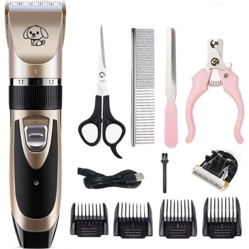 Dog Hair Trimmer Kit Rechargeable USB Pet Cat Hair Clipper Rechargeable Dog Low-noise Grooming Shaver Cut Machine Spare Blade