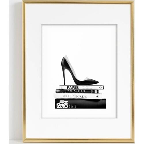 Fashion Art Book Women High Heels Canvas Painting Nordic Poster And Print Vogue Wall Picture for Living Room Home Wall Art Decor