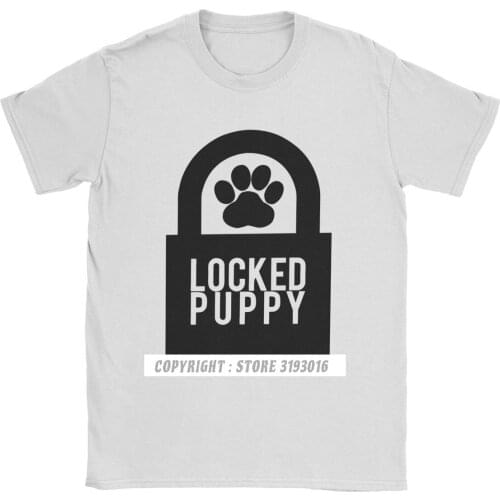 Men Locked Puppy BDSM T Shirts Dominant Slave Play Submission Master Sexy Sub Men Tops T Shirt Plain Design O Neck Tshirt
