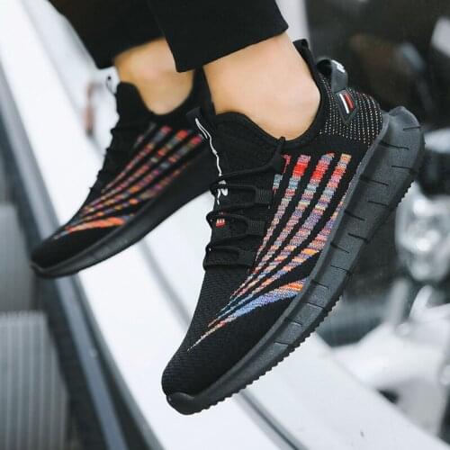 New Breathable Running Shoes for Men Outdoor Women Mesh Sport Shoes Platform Sneakers Light Casual Stripe Walking Shoes Tenis