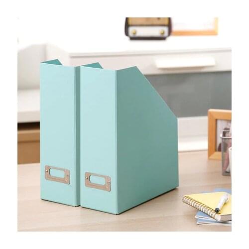 2PCS Creative Papery File Box Desk Organizer Office Paper Organizer Tray A4 Box DIY Magazine Holder Desk Paper Stand