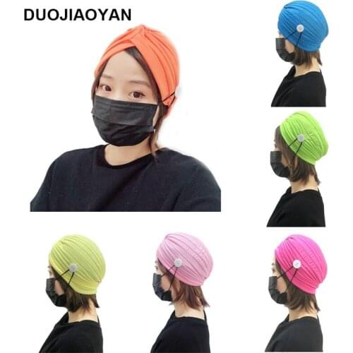 Button Headband Facemask Holder Wearing A Mask Protect Your Ears With Headband Hair Accessories Yoga Hair Band Opaska Do Wlosow
