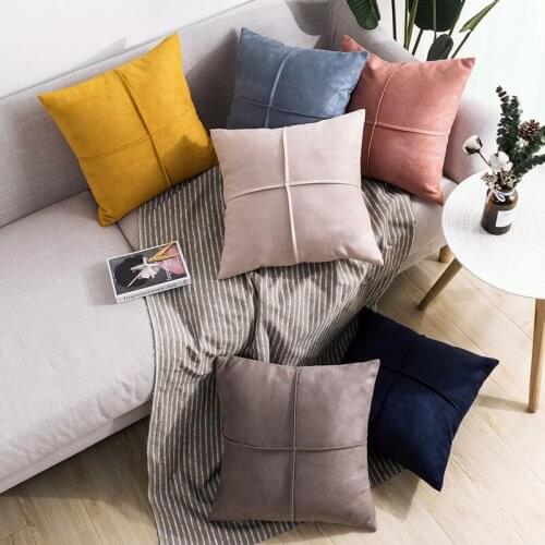 Simple Nordic Light Luxury Cushion Cover 45x45cm Hold Pillow Cover Solid Peach Skin Velvet Pillowcase Bed Room Sofa Home Decor