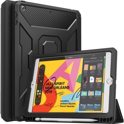 Case For New iPad 10.2 Case/iPad 7th Gen,[Built-in Screen Protector] Full-Body Shockproof Case Smart Shell Trifold Stand Cover