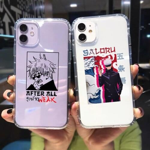 Anime Jujutsu Kaisen Phone Case Transparent for IPhone 6 7 8 11 12 S Mini Pro X XS XR MAX Plus Gojou Soft Silcone Cover Capas