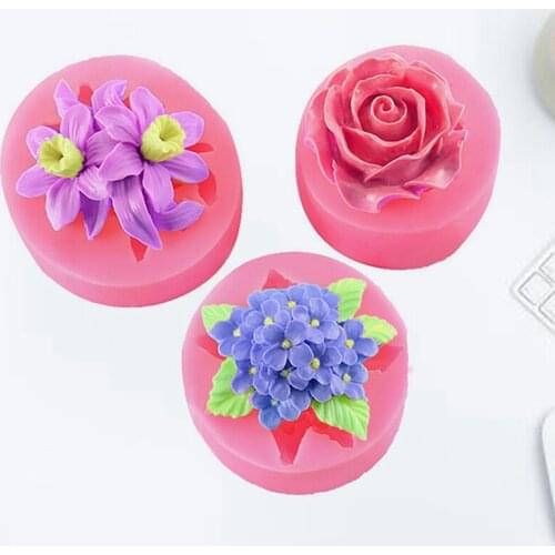 Bloom Rose Silicone Cake Mold 3D Flower Fondant Mold Cupcake Jelly Candy Chocolate Decoration Baking Tool Moulds