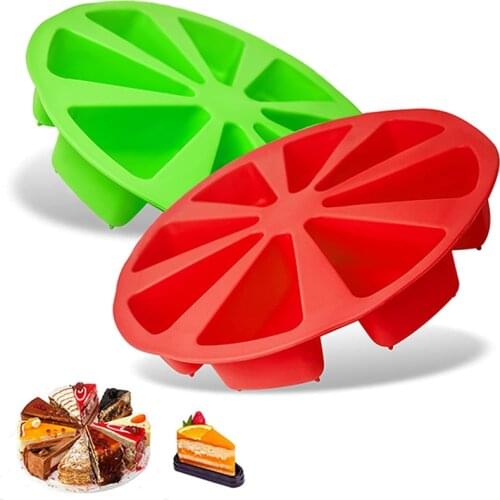 8 Cavity Silicone Portion Cake Mold Scone Bread Pizza Slices Pan DIY Baking Pastry Mould Cornbread Brownies Oven Bakeware Tools
