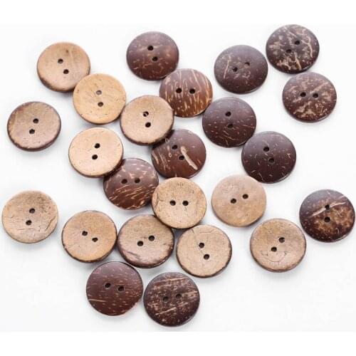 24Pcs Scrapbooking Decoration 2 Holes 20mm Natural Coconut Garment Accessories DIY Handicraft Needlework Tools Round