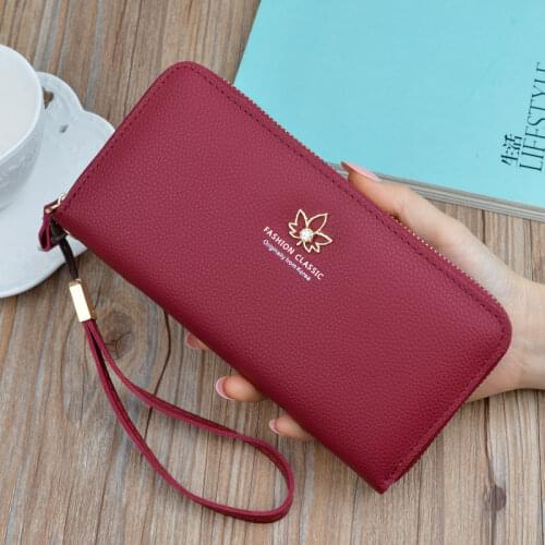 Large Capacity Zipper Wallet Women Long Fashion Womens Clutch Bag 2021 New Mobile Phone Bag PU Leather Multi-card Coin Purse