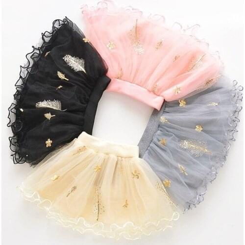 2 3 4 5 6 Years Baby Girl Skirt Fashion Leaves Skirt Tutu For Girls Birthday Party Princess Ball Gown Pettiskirts Spring Summer