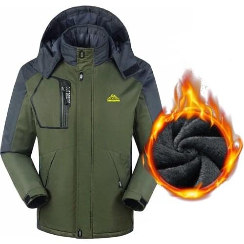 Winter Men Casual Parkas Thermal Military Jackets Waterproof Windproof Jackets Thick Velvet Fleece Coats Overcoat Plus Size 8XL