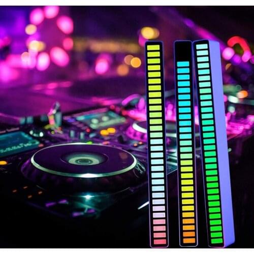 Voice-activated Pickup Rhythm Light 32 LED Desktop Audio Spectrum RGB Colorful Sound Music Level Indicator Ambient Light Lamp