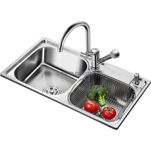 304 Stainless Steel Sink Double Tank 72*39 75*41 78*43cm Thick Water Bucket Sink Pool