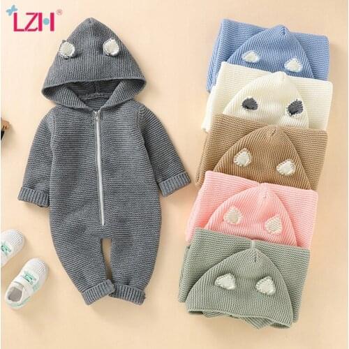 LZH 2021 Long-Sleeved Childrens Romper Autumn Winter Clothes For Girls Hooded Baby Boy Jumpsuit New Bodysuit For Babies Costume
