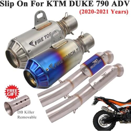 For KTM790 ADV DUKE 790 890 Adventure R 2020 2021 Motorcycle GP Racing Exhaust System Escape Modify Link Pipe Muffler DB Killer