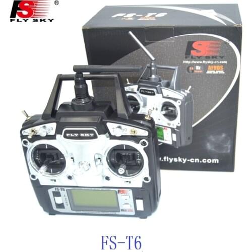Flysky FS-T6 2.4G 6CH Transmitter and TX RX FS-R6B RC Radio Receiver System qav250 for RC Quadcopter Helicopter With LED Screen