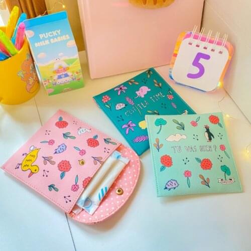 1PC Japanese Style Sanitary Napkin Bag Cute Cartoon Girl Personal Items Storage Mini Portable Card Case