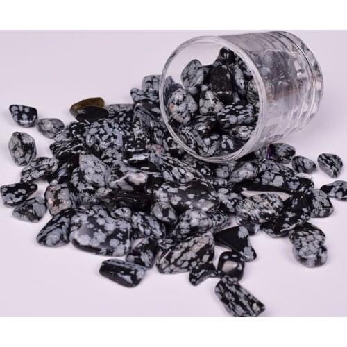 Natural gravel bulk tumbled snowflake obsidian stones crystal 100g