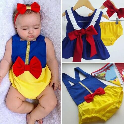 Free Shipping 2Pcs Summer Clothes Set Kids Baby Girl Clothes Sleeveless Bowknot Ruffle Romper &Tops+Shorts Outfit
