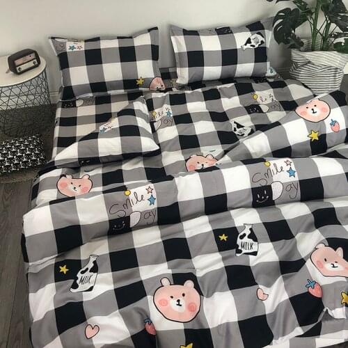 Cute Cartoon Four Piece-Suit Bedding Set 1.5 M Bedding Single Student Dormitory Bed Sheet Quilt Cover Three-Piece Set 002