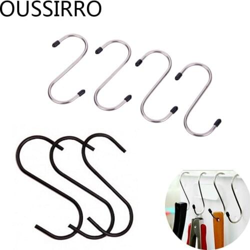 Strong Stainless Steel Storage Hook Free installation Multifunction Hanger S Shape Hooks For Hanging On Rope Crossbar Use Hook