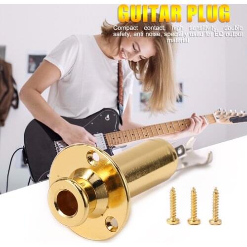Brass Guitar Jack Pickup Output Plug Socket Guitar End Pin Jack Endpin Jack Socket for Acoustic Electric Guitar Parts