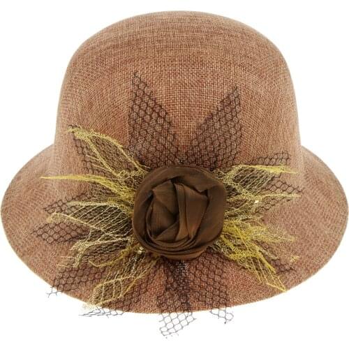 Summer Fashion Flax Sunshade Cap Outdoor Sun Protection Hat Straw Bowler