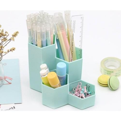 Cute Korean Fashion Storage Box Pen Holder Student Desktop Stationery Box Cosmetic Plastic Storage Box