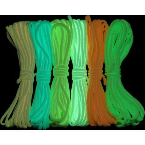 High quality 550LB Survival Paracord Luminous Rope Camp Glow Paracords Lanyard Ropes Camping Equipment 7Strands Paracord Cords