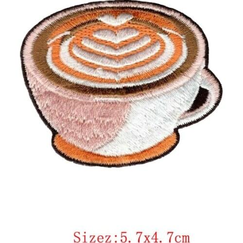 Cappuccino ironing patch coffee drink embroidery decorative cloth paste